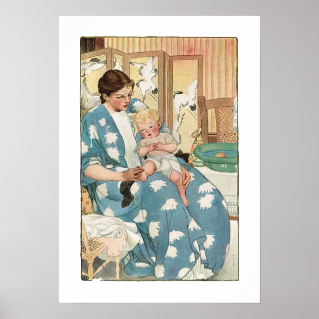 Poster Vintage Edwardian Mãe com Filho (Frente)
