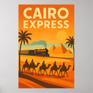 Poster Vintage Egito : Viagem do Cairo Express