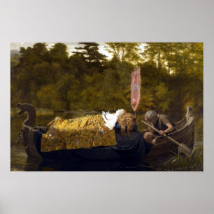 Poster Vintage Elaine a senhora do rei Arthur de Shalott