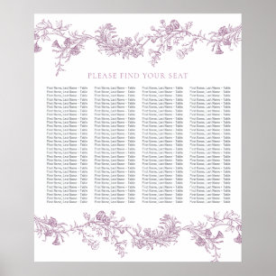 Poster Vintage Elegant Dusty Pink Sating Chart