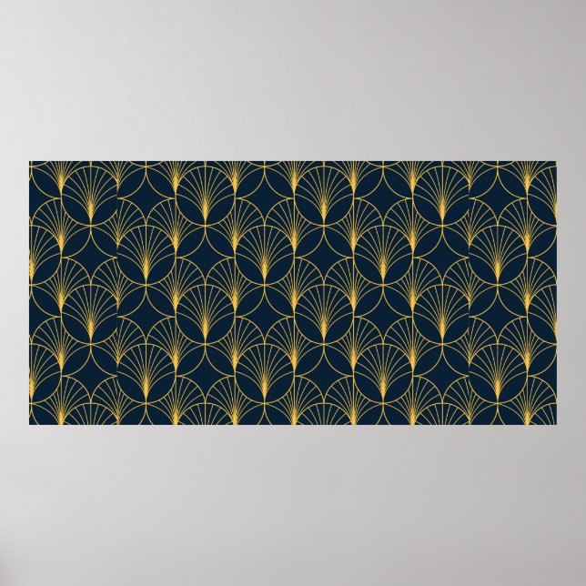 Poster Vintage elegante Art Deco estilo sem descontinuida (Frente)