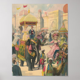 Poster Vintage Elephant Ride