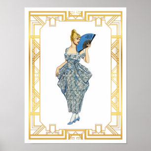 Poster Vintage em Vintage de Fashion do Século