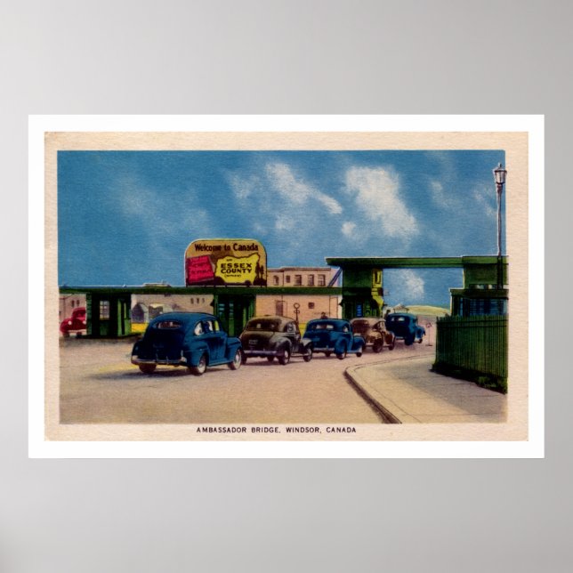 Pôster Vintage Embaixador Bridge Windsor Canadá (Frente)
