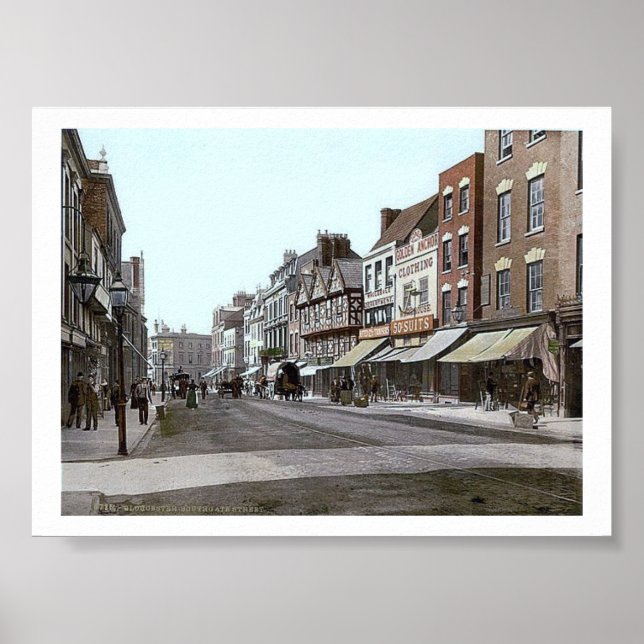Pôster Vintage England Gloucester 1890 (Frente)