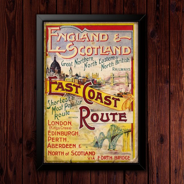 Poster Vintage England & Scotland Rail Advertising (Criador carregado)
