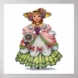 Poster Vintage English Girl in Elizabethan Dress