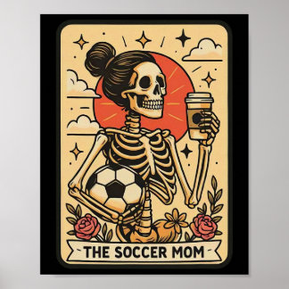 Poster Vintage Engraçado A Mãe de Futebol Tarot Carta Esq
