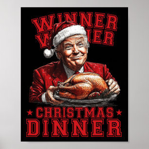 Poster Vintage Engraçado Vencedor do Trump no Natal