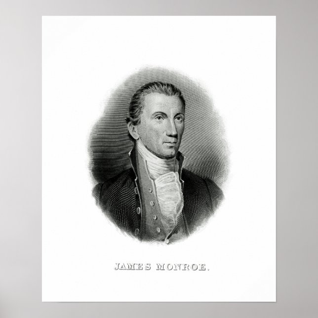 Pôster Vintage Engrenando o Presidente James Monroe (Frente)