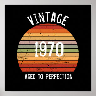 Poster Vintage Envelhecido à Perfeição Ano de Nascimento