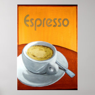 Pôster Vintage Espresso Café