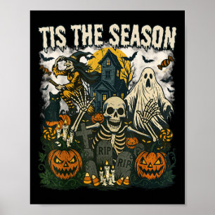 Poster Vintage Esta É A Época Do Esqueleto De Halloween G
