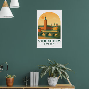 Poster Vintage Estocolmo Suécia Viagem – Escandinavo