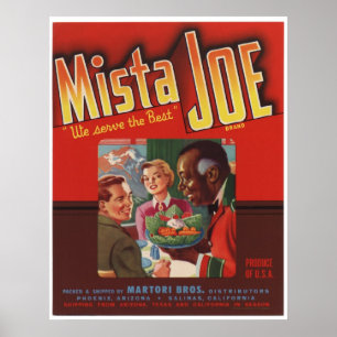 Poster Vintage - Etiquetas de Fruta do velho Mista Joe