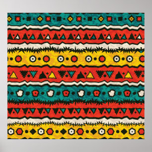 Poster Vintage étnico: design sem descontinuidades tradic