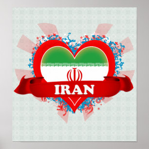 Poster Vintage eu amo Irã