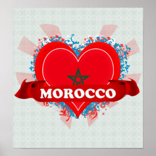 Poster Vintage eu amo Marrocos