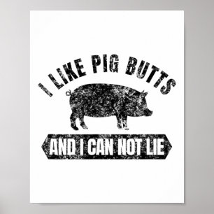 Poster Vintage Eu Gosto De Bumbuns De Porcos E Não Posso