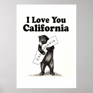 Poster Vintage eu te amo Califórnia