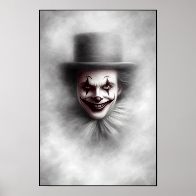Poster Vintage Evil Clown in Top Hat (Frente)