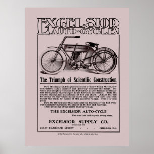 Poster Vintage Excelsior para o ciclo automático e