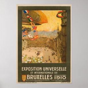 Poster Vintage - Exposição Bruxelas