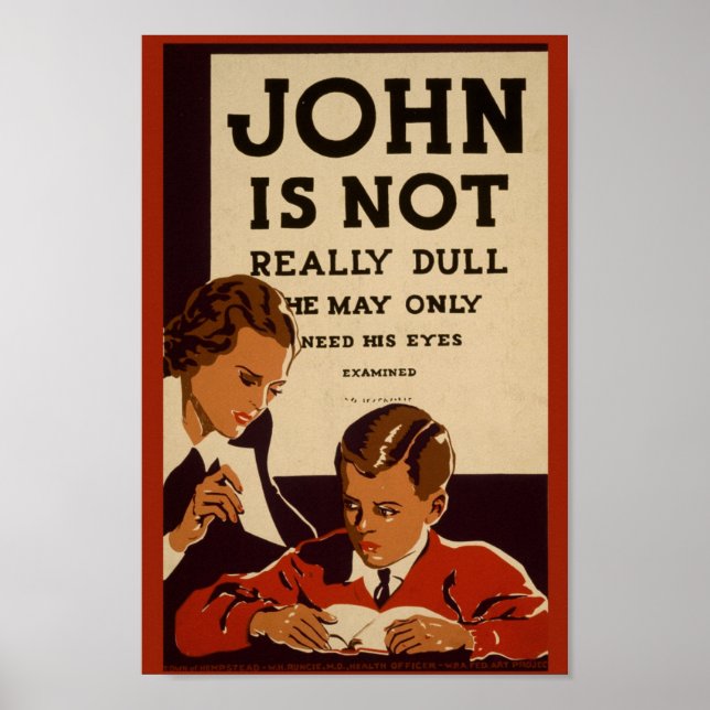 Poster Vintage Eye Exam Advertisement (Frente)