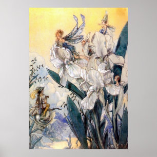 Pôster Vintage Faires azul Pastel