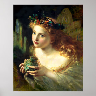 Poster Vintage Fairy Girl por Sophie Gengembre Anderson