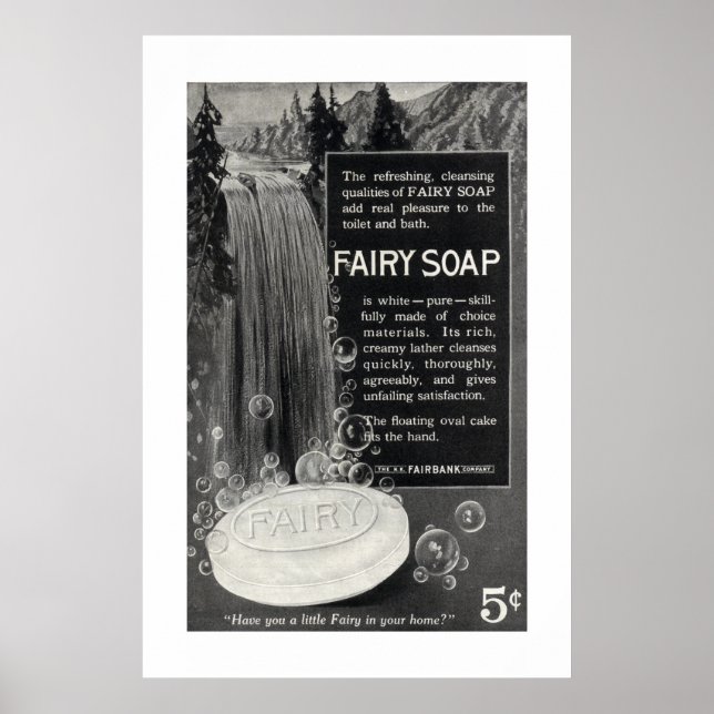 Pôster Vintage Fairy Soap Ad de 1916 (Frente)