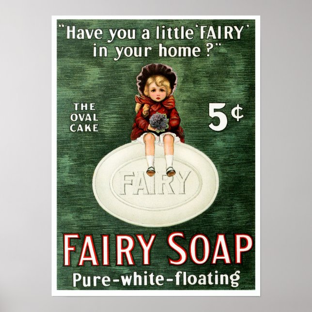 Pôster Vintage Fairy Soap Advertisement (Frente)