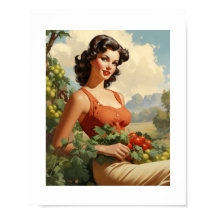 Vintage Farmer Pinup Girl