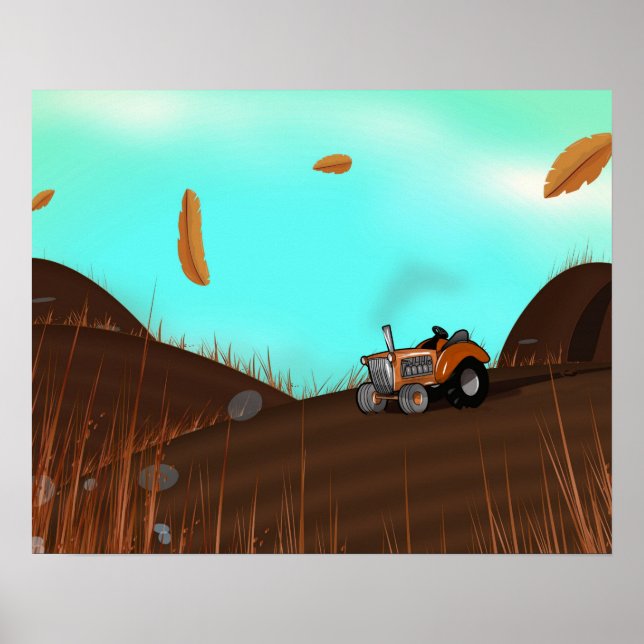 Pôster Vintage Farming Trator (Frente)