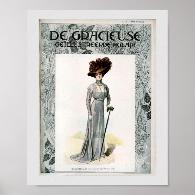 Poster Vintage Fashion Illustration Elite Lady (Frente)