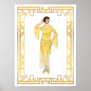 Poster Vintage Fashion Roaring 20s Flapper Evening