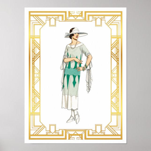 Poster Vintage Fashion Roaring 20s Gatsby Era Vress (Frente)