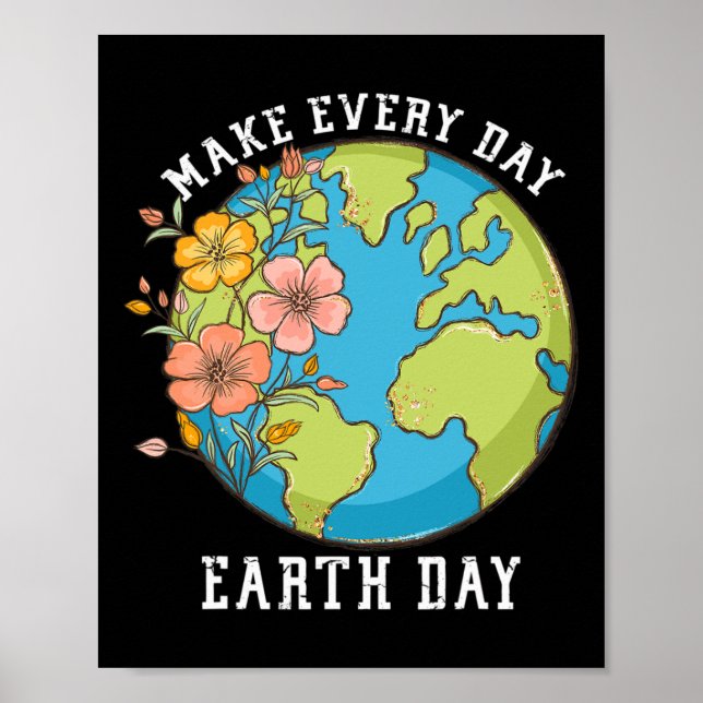 Poster Vintage faz o dia da Terra (Frente)