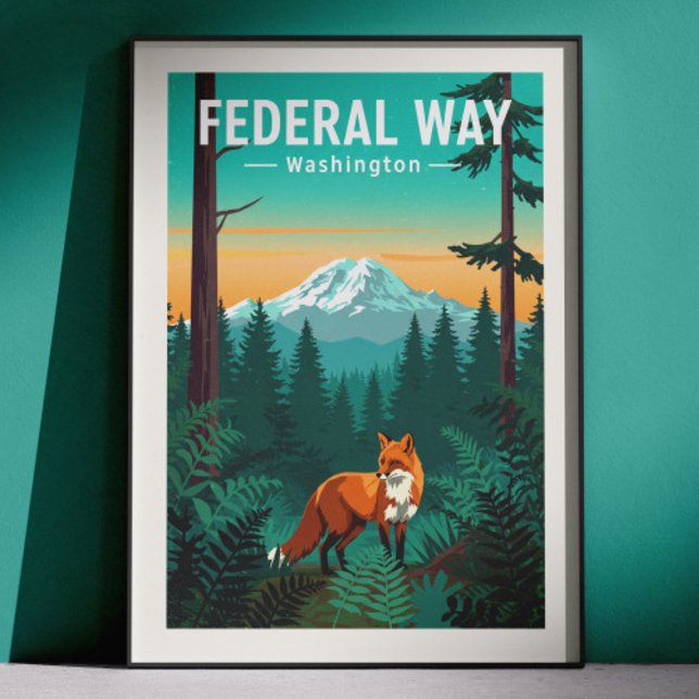 Poster Vintage Federal Way Washington (Criador carregado)