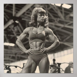 Poster Vintage Female Bodybuilder