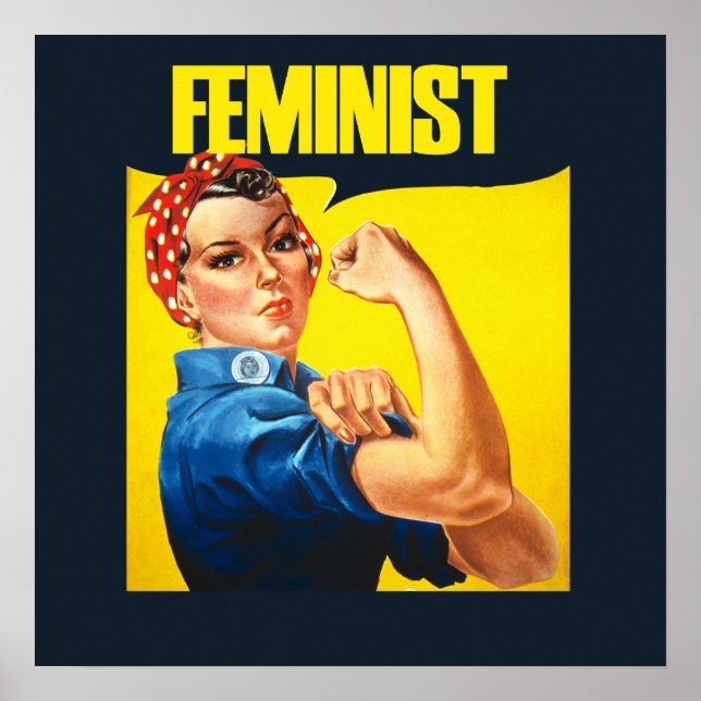 Pôster Vintage Feminista Rosie Riveter (Frente)