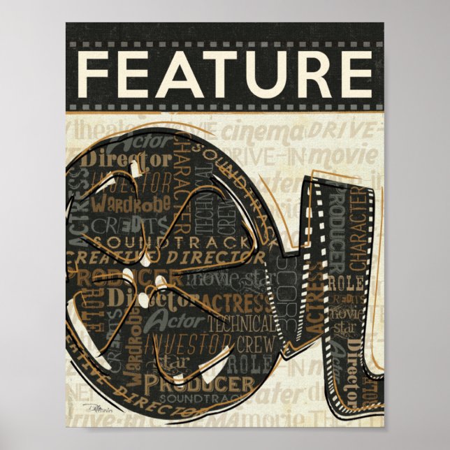 Pôster Vintage Film Reel (Frente)