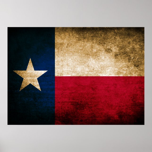 Pôster Vintage Flag do Texas (Frente)
