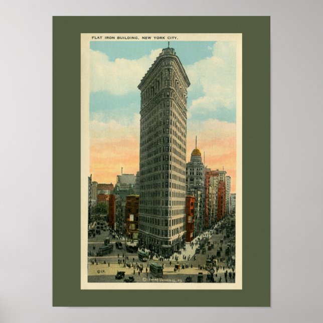 Poster Vintage Flatiron Building Nova Iorque (Frente)