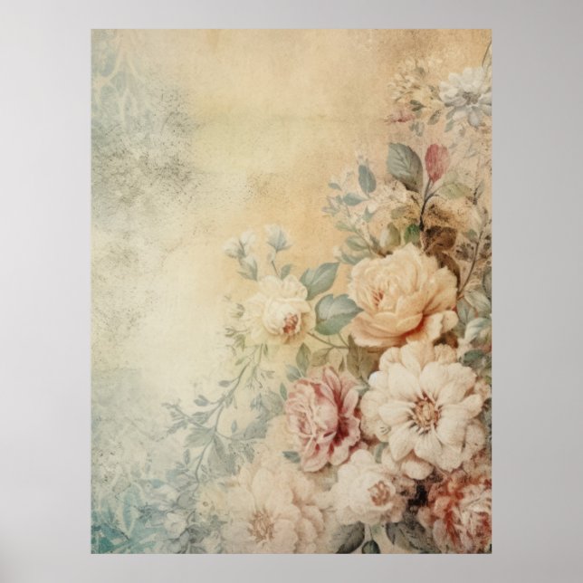 Poster Vintage Floral (Frente)