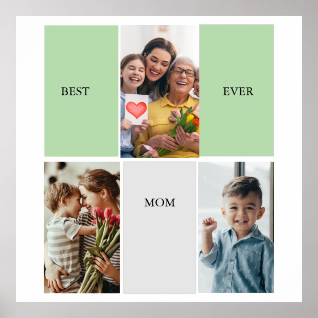 Poster Vintage Floral Collage Photo Mother's Day (Frente)