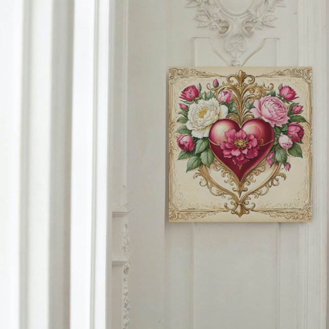 Pôster Vintage Floral Heart for Love 💗 (Criador carregado)