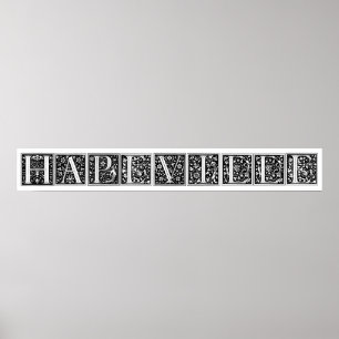 Pôster Vintage Floral Monogramas