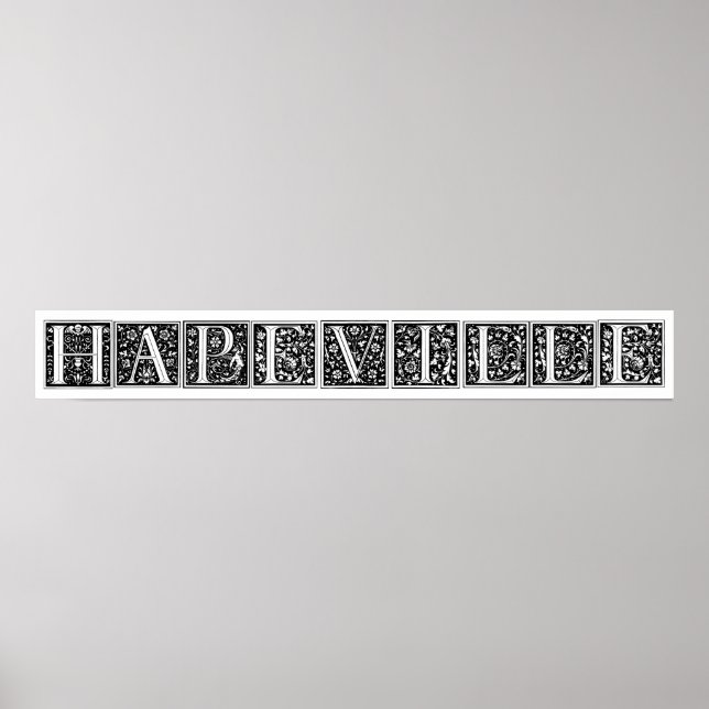 Pôster Vintage Floral Monogramas (Frente)