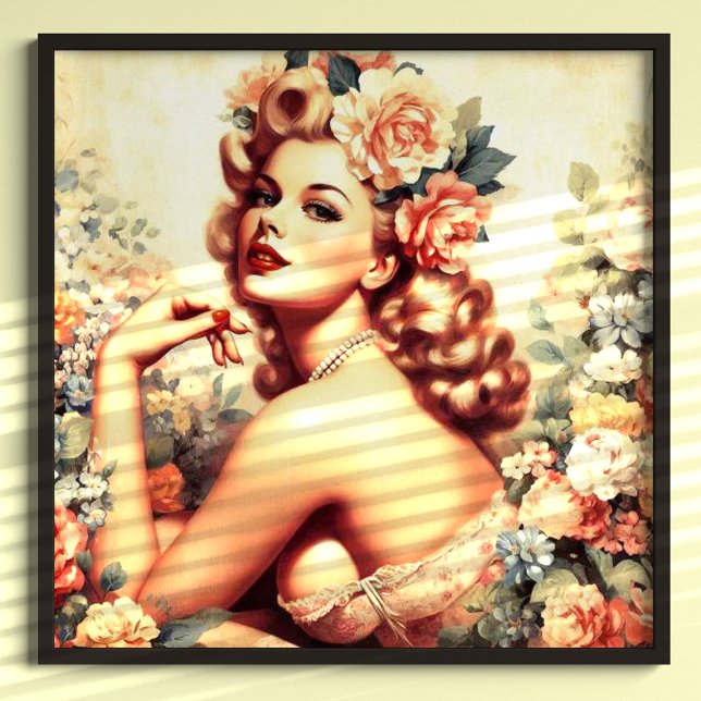 Poster Vintage Floral Woman (Criador carregado)